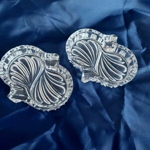 Nachtmann Set of Double Crystal Cigarette Ashtray Trinket Dish Elegant Old Money